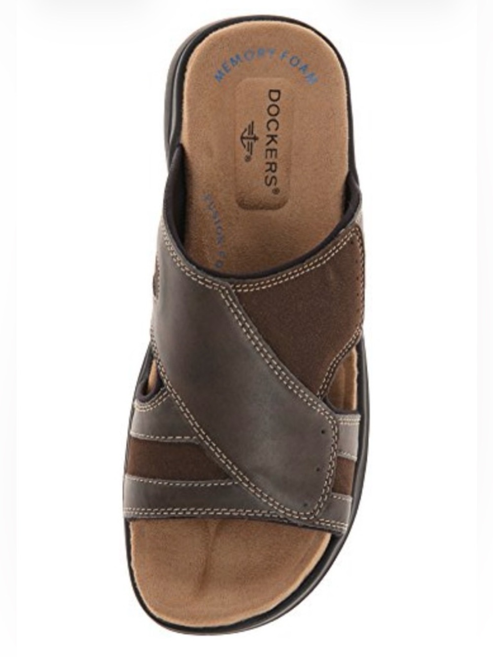 Dockers Men's Brown Leather Slide Sandal Size 7